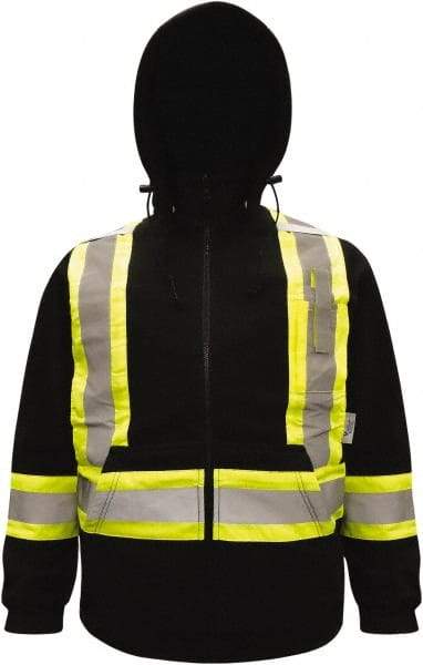 Viking - Size XL High Visibility Sweatshirt - High Visbility Orange, Thermal Fleece & Polyester, Zipper Closure, 47" Chest - USA Tool & Supply