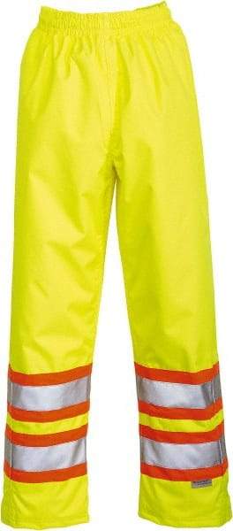 Viking - Size L, High Visibility Lime, Rain, Wind Resistant Pants - No Pockets - USA Tool & Supply
