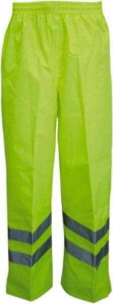 Viking - Size 3XL, High Visibility Lime, Rain, Wind Resistant Pants - No Pockets - USA Tool & Supply