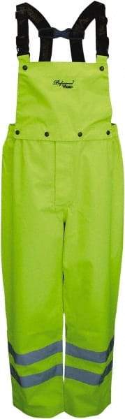 Viking - Size L, High Visibility Yellow, Rain, Wind Resistant Bib Overall - No Pockets - USA Tool & Supply
