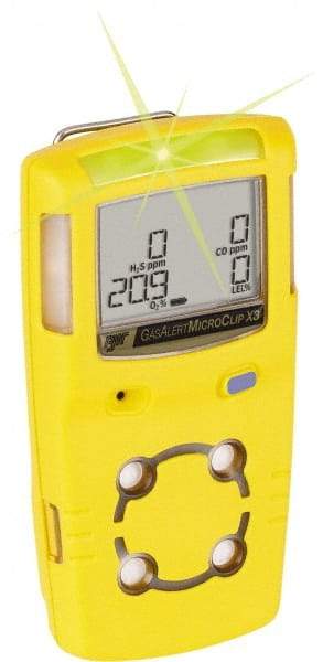 BW Technologies by Honeywell - Visual, Vibration & Audible Alarm, LCD Display, Multi-Gas Detector - Monitors LEL, Oxygen, Hydrogen Sulfide & Carbon Monoxide, -20 to 50°C Working Temp - USA Tool & Supply