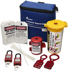 Ability One - 27 Piece Lockout Tagout Kit - Keyed Differently, Comes in Carrying Case - USA Tool & Supply