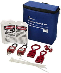 Ability One - 26 Piece Lockout Tagout Kit - Keyed Differently, Comes in Carrying Case - USA Tool & Supply