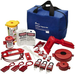 Ability One - 39 Piece Electrical & Valve Lockout Kit - Keyed Differently, Comes in Carrying Case - USA Tool & Supply