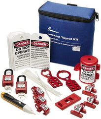 Ability One - 35 Piece Electrical Lockout Kit - Keyed Differently, Comes in Carrying Case - USA Tool & Supply