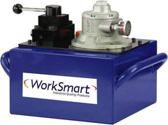 Value Collection - 10,000 psi Air-Hydraulic Pump & Jack - 3 Gal Oil Capacity, Manual Valve, Use with Double Acting Cylinders, Advance, Hold & Retract - USA Tool & Supply