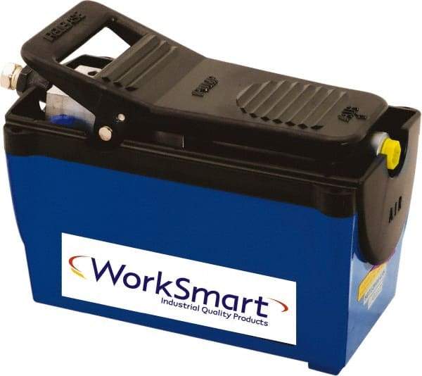 Value Collection - 10,000 psi Air-Hydraulic Pump & Jack - 122.1 Cu In Oil Capacity, Use with Single Acting Cylinders, Advance, Hold & Retract - USA Tool & Supply