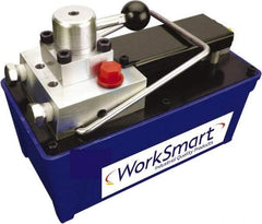 Value Collection - 10,000 psi Air-Hydraulic Pump & Jack - 91.5 Cu In Oil Capacity, Use with Double Acting Cylinders, Advance, Hold & Retract - USA Tool & Supply