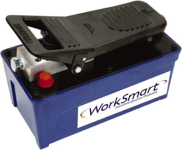 Value Collection - 10,000 psi Air-Hydraulic Pump & Jack - 91.5 Cu In Oil Capacity, Use with Single Acting Cylinders, Advance, Hold & Retract - USA Tool & Supply