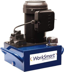 Value Collection - 10,000 psi Electric Hydraulic Pump & Jack - 2 Gal Oil Capacity, 3-Way, 3 Position Valve, Use with Single Acting Cylinders, Advance, Hold & Retract - USA Tool & Supply