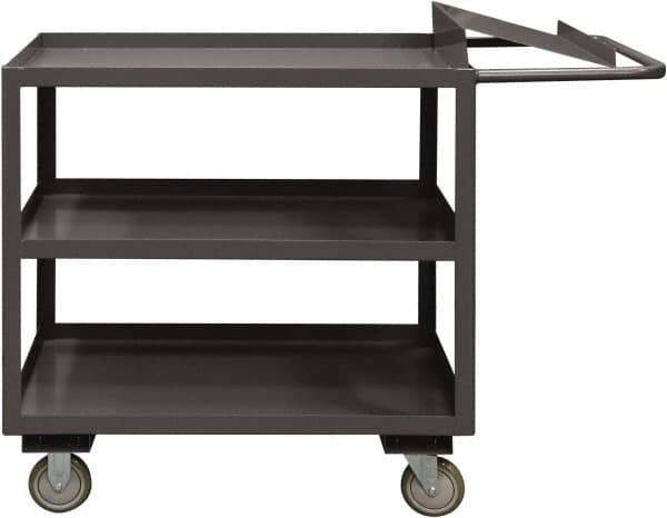 Durham - 1,200 Lb Capacity, 24" Wide x 36" Long x 37-5/8" High Order Picking Cart - 3 Shelf, Steel, 2 Rigid/2 Swivel Casters - USA Tool & Supply