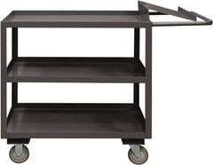 Durham - 1,200 Lb Capacity, 24" Wide x 36" Long x 37-5/8" High Order Picking Cart - 3 Shelf, Steel, 2 Rigid/2 Swivel Casters - USA Tool & Supply