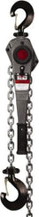 Jet - 6,000 Lb Lifting Capacity, 15' Lift Height, Lever with Overload Protection Hoist - Made from Chain, 82 Lb Avg Pull to Lift Rated Load - USA Tool & Supply