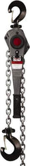 Jet - 6,000 Lb Lifting Capacity, 5' Lift Height, Lever with Overload Protection Hoist - Made from Chain, 75 Lb Avg Pull to Lift Rated Load - USA Tool & Supply