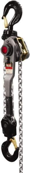 Jet - 12,000 Lb Lifting Capacity, 10' Lift Height, Lever with Overload Protection Hoist - Made from Chain, 64 Lb Avg Pull to Lift Rated Load - USA Tool & Supply