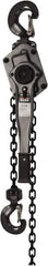 Jet - 6,000 Lb Lifting Capacity, 5' Lift Height, Lever Hoist - Made from Chain, 71 Lb Avg Pull to Lift Rated Load - USA Tool & Supply