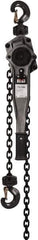 Jet - 3,000 Lb Lifting Capacity, 5' Lift Height, Lever Hoist - Made from Chain, 49 Lb Avg Pull to Lift Rated Load - USA Tool & Supply