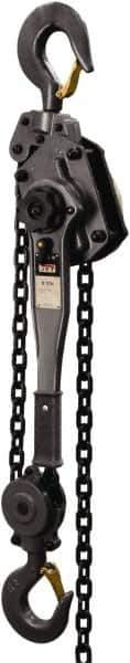 Jet - 12,000 Lb Lifting Capacity, 15' Lift Height, Lever Hoist - Made from Chain, 77 Lb Avg Pull to Lift Rated Load - USA Tool & Supply