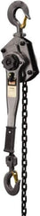 Jet - 6,000 Lb Lifting Capacity, 5' Lift Height, Lever Hoist - Made from Chain, 71 Lb Avg Pull to Lift Rated Load - USA Tool & Supply