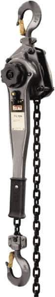 Jet - 3,000 Lb Lifting Capacity, 15' Lift Height, Lever Hoist - Made from Chain, 49 Lb Avg Pull to Lift Rated Load - USA Tool & Supply