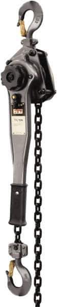 Jet - 3,000 Lb Lifting Capacity, 5' Lift Height, Lever Hoist - Made from Chain, 49 Lb Avg Pull to Lift Rated Load - USA Tool & Supply