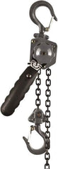 Jet - 1,000 Lb Lifting Capacity, 5' Lift Height, Puller Hoist - Made from Chain, 86 Lb Avg Pull to Lift Rated Load - USA Tool & Supply