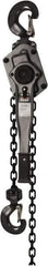Jet - 6,000 Lb Lifting Capacity, 15' Lift Height, Lever Hoist - Made from Chain, 71 Lb Avg Pull to Lift Rated Load - USA Tool & Supply