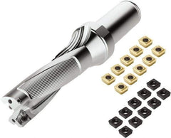 Seco - 6" Max Drill Depth, 4xD, 1-1/2" Diam, Indexable Insert Drill - 2 Inserts, 1-1/2" Shank Diam, Weldon Flat Shank - USA Tool & Supply