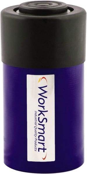Value Collection - 25 Ton, 1.02" Stroke, 5.25 Cu In Oil Capacity, Portable Hydraulic Single Acting Cylinder - 5.15 Sq In Effective Area, 5.63" Lowered Ht., 6.65" Max Ht., 2.56" Cyl Bore Diam, 2.24" Plunger Rod Diam, 10,000 Max psi - USA Tool & Supply