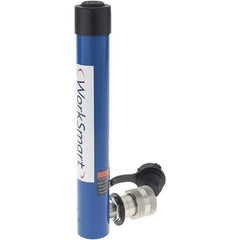 Value Collection - 5 Ton, 7.09" Stroke, 7.09 Cu In Oil Capacity, Portable Hydraulic Single Acting Cylinder - 1 Sq In Effective Area, 10.71" Lowered Ht., 17.8" Max Ht., 1.13" Cyl Bore Diam, 1" Plunger Rod Diam, 10,000 Max psi - USA Tool & Supply