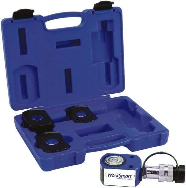 Value Collection - 10 Ton, 0.43" Stroke, 1.01 Cu In Oil Capacity, Portable Hydraulic Flat Body Kit Cylinder - 2.36 Sq In Effective Area, 1.69" Lowered Ht., 2.12" Max Ht., 1.73" Cyl Bore Diam, 1.5" Plunger Rod Diam, 10,000 Max psi - USA Tool & Supply