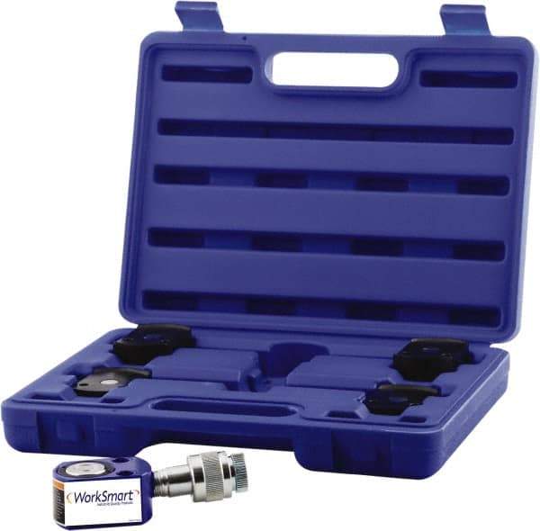 Value Collection - 5 Ton, 0.24" Stroke, 0.26 Cu In Oil Capacity, Portable Hydraulic Flat Body Kit Cylinder - 1.1 Sq In Effective Area, 1.26" Lowered Ht., 1.5" Max Ht., 1.18" Cyl Bore Diam, 0.98" Plunger Rod Diam, 10,000 Max psi - USA Tool & Supply