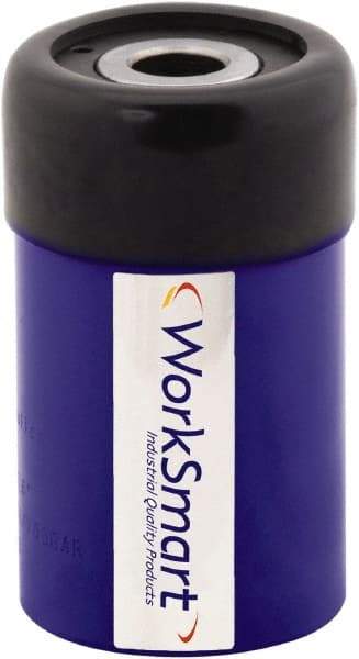 Value Collection - 12 Ton, 1.61" Stroke, 4.7 Cu In Oil Capacity, Portable Hydraulic Hollow Hole Cylinder - 2.91 Sq In Effective Area, 4.74" Lowered Ht., 6.36" Max Ht., 1.92" Cyl Bore Diam, 1.38" Plunger Rod Diam, 10,000 Max psi - USA Tool & Supply