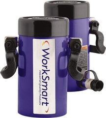 Value Collection - 75 Ton, 6.14" Stroke, 98.85 Cu In Oil Capacity, Portable Hydraulic Single Acting Cylinder - 16.1 Sq In Effective Area, 11.22" Lowered Ht., 18.36" Max Ht., 4.53" Cyl Bore Diam, 3.74" Plunger Rod Diam, 10,000 Max psi - USA Tool & Supply