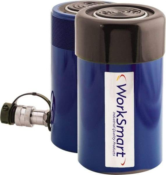 Value Collection - 55 Ton, 4.06" Stroke, 44.57 Cu In Oil Capacity, Portable Hydraulic Single Acting Cylinder - 10.98 Sq In Effective Area, 8.94" Lowered Ht., 13" Max Ht., 3.74" Cyl Bore Diam, 3.15" Plunger Rod Diam, 10,000 Max psi - USA Tool & Supply