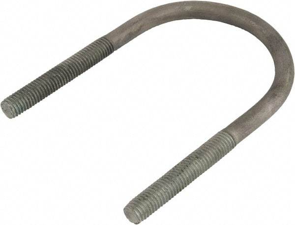 Made in USA - 7/8-9 UNC, 19-5/16" Long, Round U Bolt Clamp with No Mount Plate for 16" Pipe - 4-1/4" Thread Length, 16-1/8" Wide, Grade Grade 2 (Nut) Steel - USA Tool & Supply