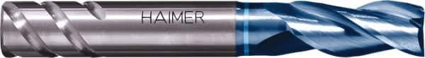 HAIMER - 5/16" Diam, 5/8" LOC, 3 Flute Solid Carbide Roughing & Finishing Square End Mill - AlTiN Finish, 2-3/16" OAL, 5/16" Shank Diam, 35° Helix, Centercutting, Regular Length - USA Tool & Supply