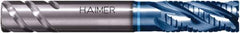 HAIMER - 5/16" Diam, Coarse Pitch, 15/16" LOC, 4 Flute Solid Carbide 45° Corner Chamfer Roughing End Mill - AlTiN Finish, 2-3/16" OAL, 5/16" Shank Diam, Single End, Extended Reach, Centercutting, 35° Helix - USA Tool & Supply