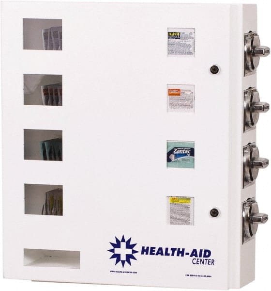 Synergy Management - Medical Vending Machines & Dispensers; Height (Inch): 21 ; Width (Inch): 20 ; Depth (Inch): 1 ; Number of Shelves: 4 ; Door Type: Manual Closing ; Shelf Type: Adjustable - USA Tool & Supply