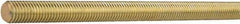 Value Collection - 1-1/4-7 UNC (Coarse), 6' Long, Stainless Steel General Purpose Threaded Rod - Yellow Zinc-Plated Finish, Right Hand Thread - USA Tool & Supply