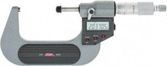 SPI - 2 to 3" Range, 0.00005" Resolution, Standard Throat IP65 Electronic Outside Micrometer - 0.0002" Accuracy, Ratchet Stop Thimble, Carbide-Tipped Face, LR44 Battery, Includes NIST Traceable Certification of Inspection - USA Tool & Supply