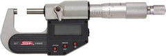 SPI - 4 to 5" Range, 0.00005" Resolution, Standard Throat IP65 Electronic Outside Micrometer - 0.0002" Accuracy, Ratchet Stop Thimble, Carbide-Tipped Face, LR44 Battery, Includes NIST Traceable Certification of Inspection - USA Tool & Supply