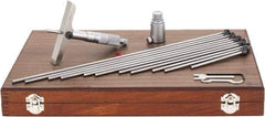 SPI - 0 to 300mm Range, 12 Rod, Mechanical Depth Micrometer - Ratchet Stop Thimble, 100mm Base Length, 0.01mm Graduation, 4.5mm Rod Diam - USA Tool & Supply