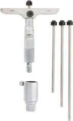 SPI - 0 to 4" Range, 4 Rod, Mechanical Depth Micrometer - Ratchet Stop Thimble, 4" Base Length, 0.001" Graduation, 4.5mm Rod Diam - USA Tool & Supply