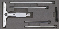 SPI - 0 to 12" Range, 12 Rod, Mechanical Depth Micrometer - Ratchet Stop Thimble, 2-1/2" Base Length, 0.001" Graduation, 4.5mm Rod Diam - USA Tool & Supply