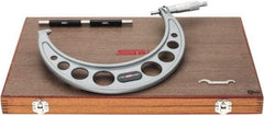 SPI - 7 to 8" Range, 0.0001" Graduation, Mechanical Outside Micrometer - Ratchet Stop Thimble, 4.61" Throat Depth, Accurate to 0.0002" - USA Tool & Supply