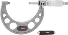 SPI - 50 to 75mm Range, 0.01mm Graduation, Mechanical Outside Micrometer - Ratchet Stop Thimble, 49mm Throat Depth, Accurate to 0.005mm - USA Tool & Supply