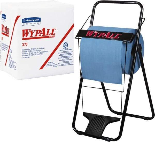 WypAll - X70 1/4 Fold Shop Towel/Industrial Wipes - Poly Pack, 12-1/2" x 12-1/2" Sheet Size, White - USA Tool & Supply