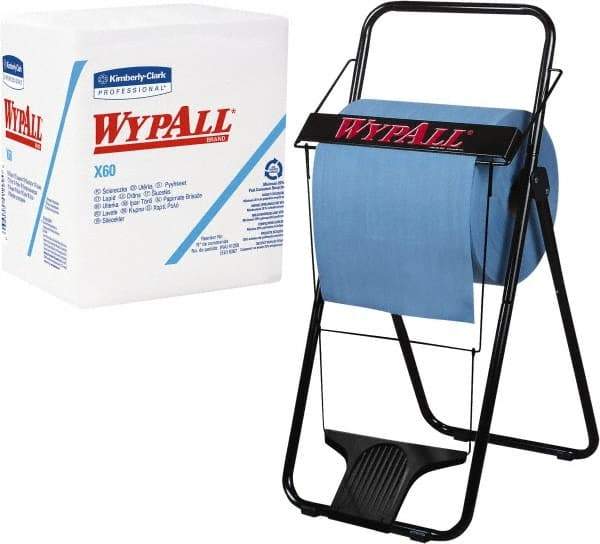 WypAll - X60 1/4 Fold Shop Towel/Industrial Wipes - Poly Pack, 12-1/2" x 12" Sheet Size, White - USA Tool & Supply