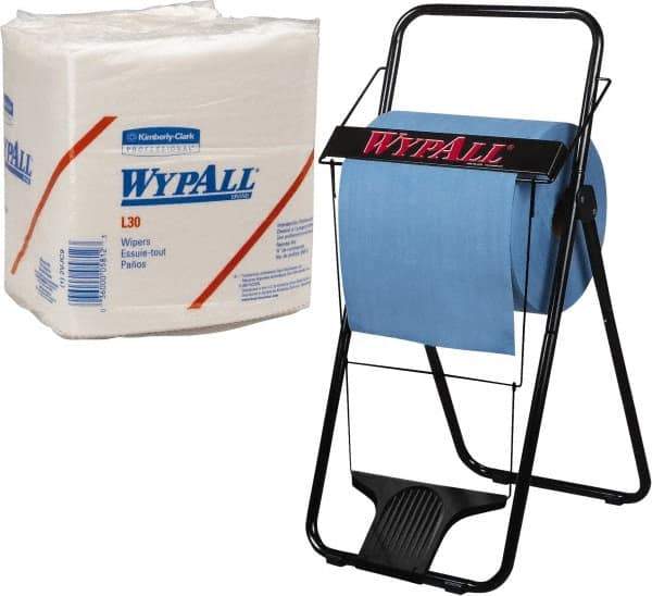 WypAll - L30 1/4 Fold General Purpose Wipes - Poly Pack, 13" x 12-1/2" Sheet Size, White - USA Tool & Supply